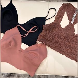 (SOLD) NOT ACTIVE Free People Bralette Lot of 3 Size Small
